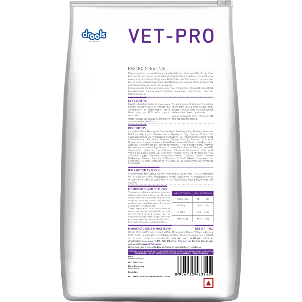 Drools VET PRO Gastrointestinal Adult Dog Dry Food