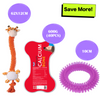 Drools Absolute Calcium Bones Treats, Basil Purple Teething Ring, & Barkbutler Garry the Giraffe Orange Plush Toy Combo for Dogs Exclusive Combo Exclusive Combo Pack of 3