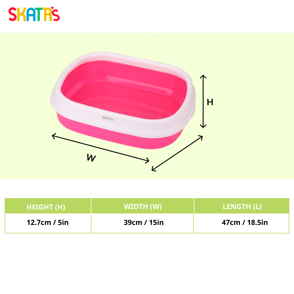 Skatrs Litter Tray for Cats (Pink) Litter Supplies Skatrs