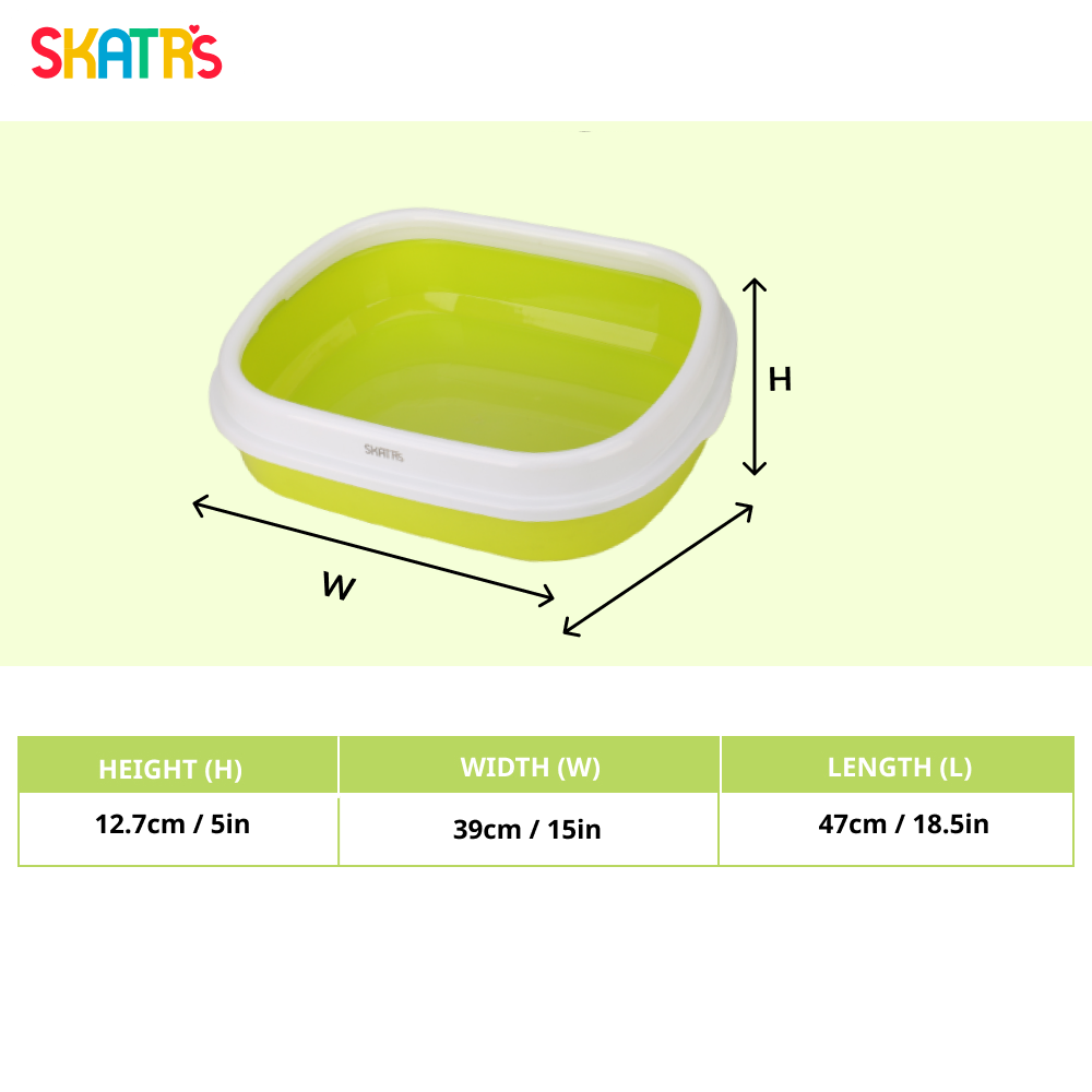 Skatrs Litter Tray for Cats (Green) Litter Supplies Skatrs