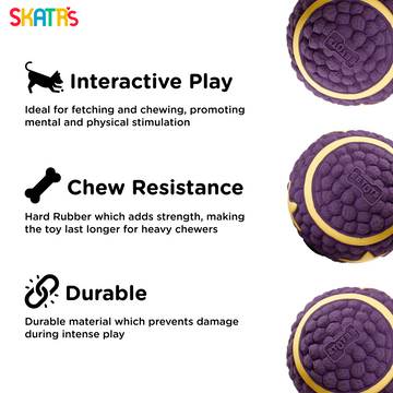 Skatrs Interactive Latex Star Squeaky Ball Toy for Dogs and Cats (Purple) | Chewing, Floating, Training, and Bouncing