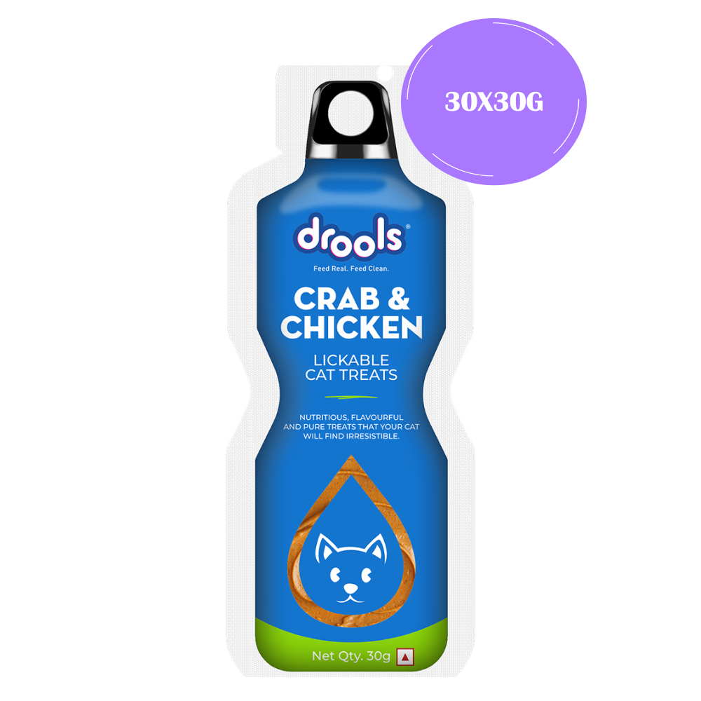 Drools Crab & Chicken Creamy Lickable Cat Treats Cats-Treats & Others Drools 30x30g