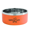 The Happy Lots Double Wall Bowl With Anti Skid Base for Dogs and Cats (Orange) Both-Bowls & Feeders The Happy Lots Dropship