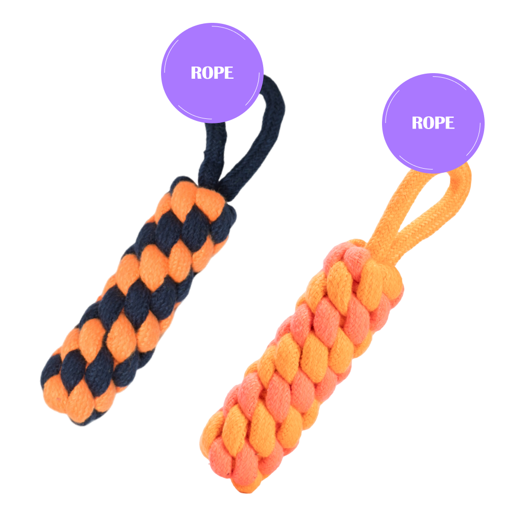 Skatrs Dummy Knotted Rope Chew Toy for Dogs and Cats (Pink/Orange)