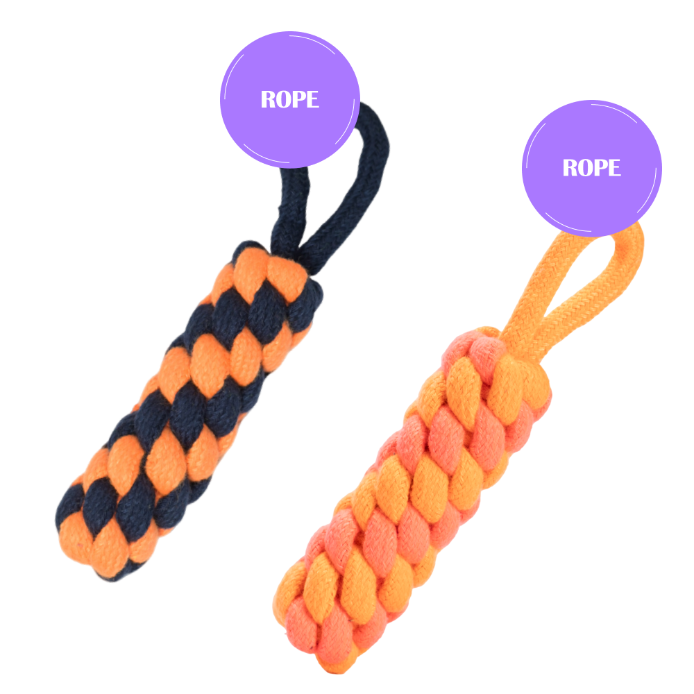 Skatrs Dummy Knotted Rope Chew Toy for Dogs and Cats (Pink/Orange) Both-Toys Skatrs Pack of 2