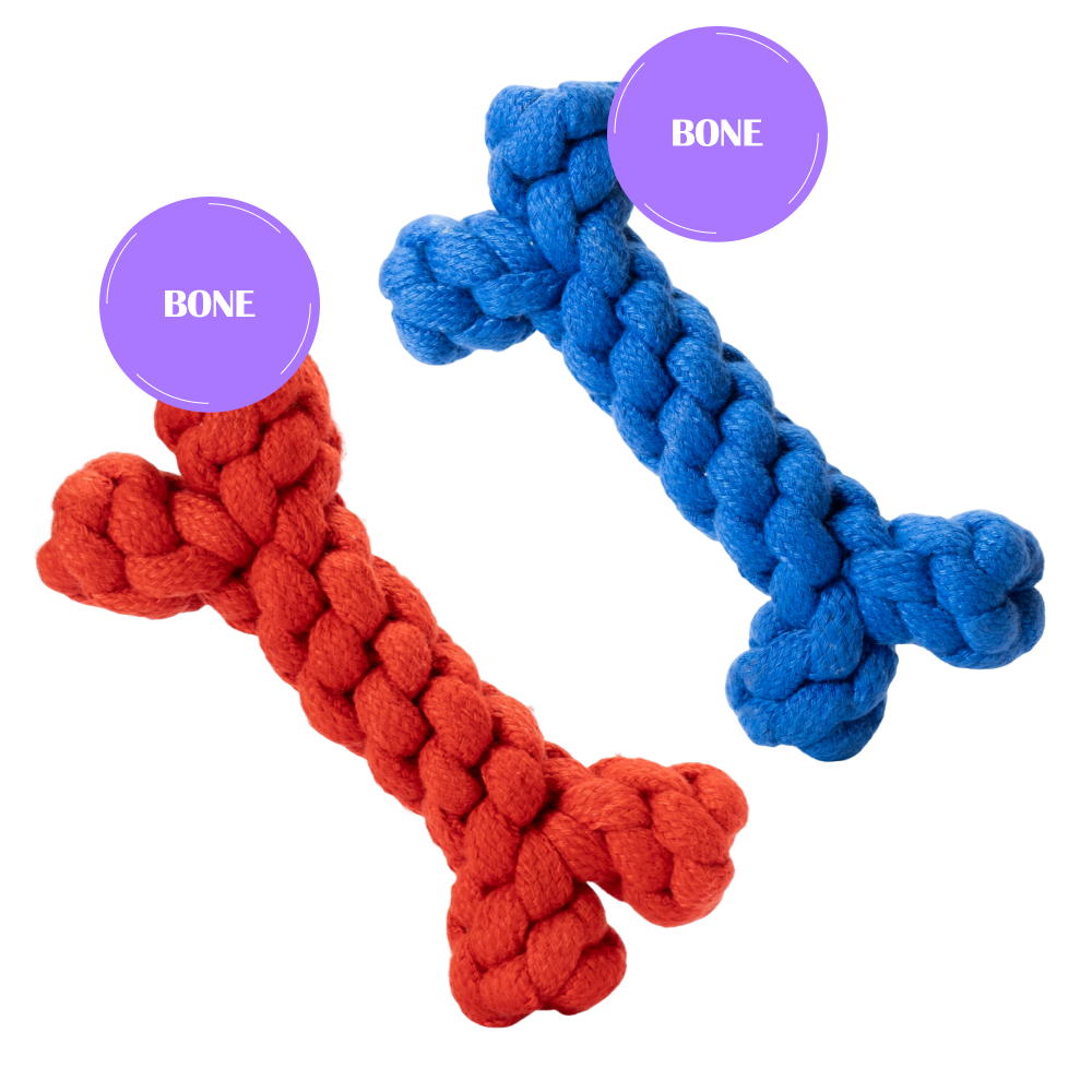 Skatrs Bone Shaped Rope Chew Toy for Dogs and Cats (Royal Blue)