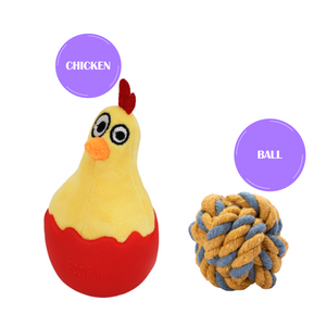 Skatrs Chicken in Egg Wobble Toy for Dogs