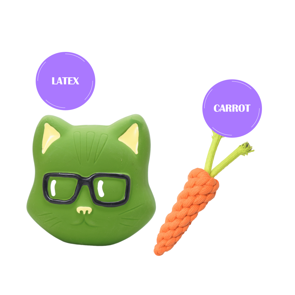 Skatrs Latex Squeaky Cat Toy for Dogs and Cats (Green)