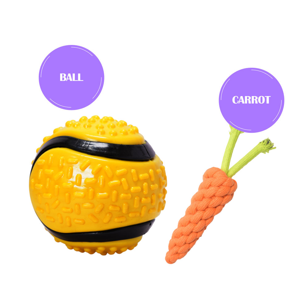 Skatrs Rubber Ball Toy for Dogs and Cat (Yellow)