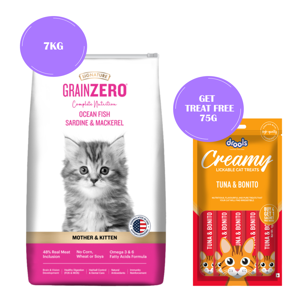 Signature Grain Zero Ocean Fish, Sardine and Mackerel Mother and Kitten Cat Dry Food