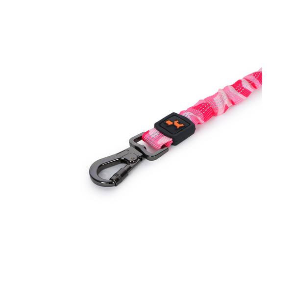 Basil Shock Absorbing Stretch Leash for Dogs (Pink)