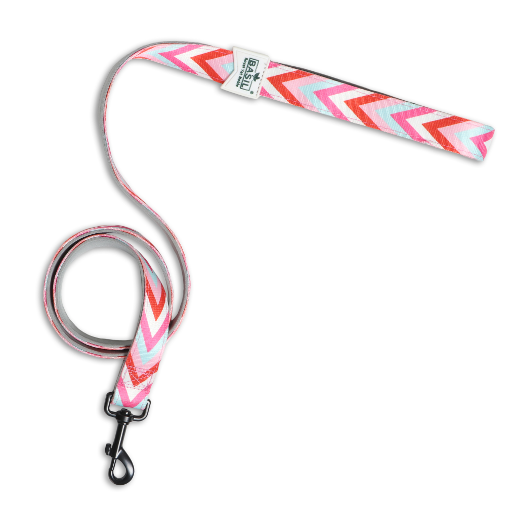 Basil Printed Leash for Dogs and Cats (Pink)