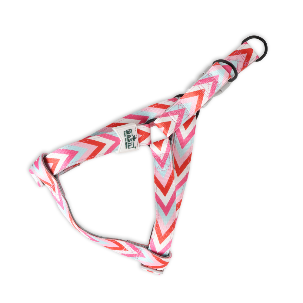 Basil Printed Adjustable Harness for Dogs (Pink)