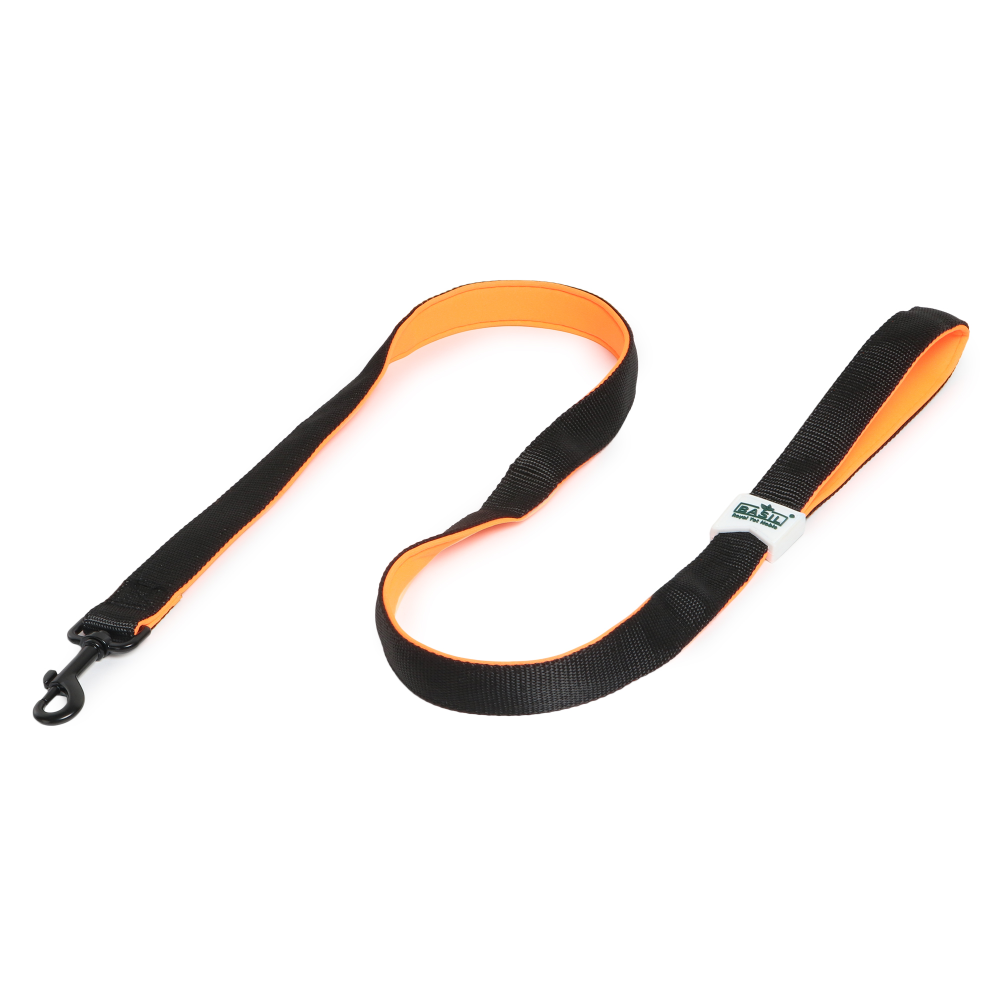 Basil Nylon Padded Leash for Dogs (Black) Dogs-Collar, Leashes, harnesses Basil