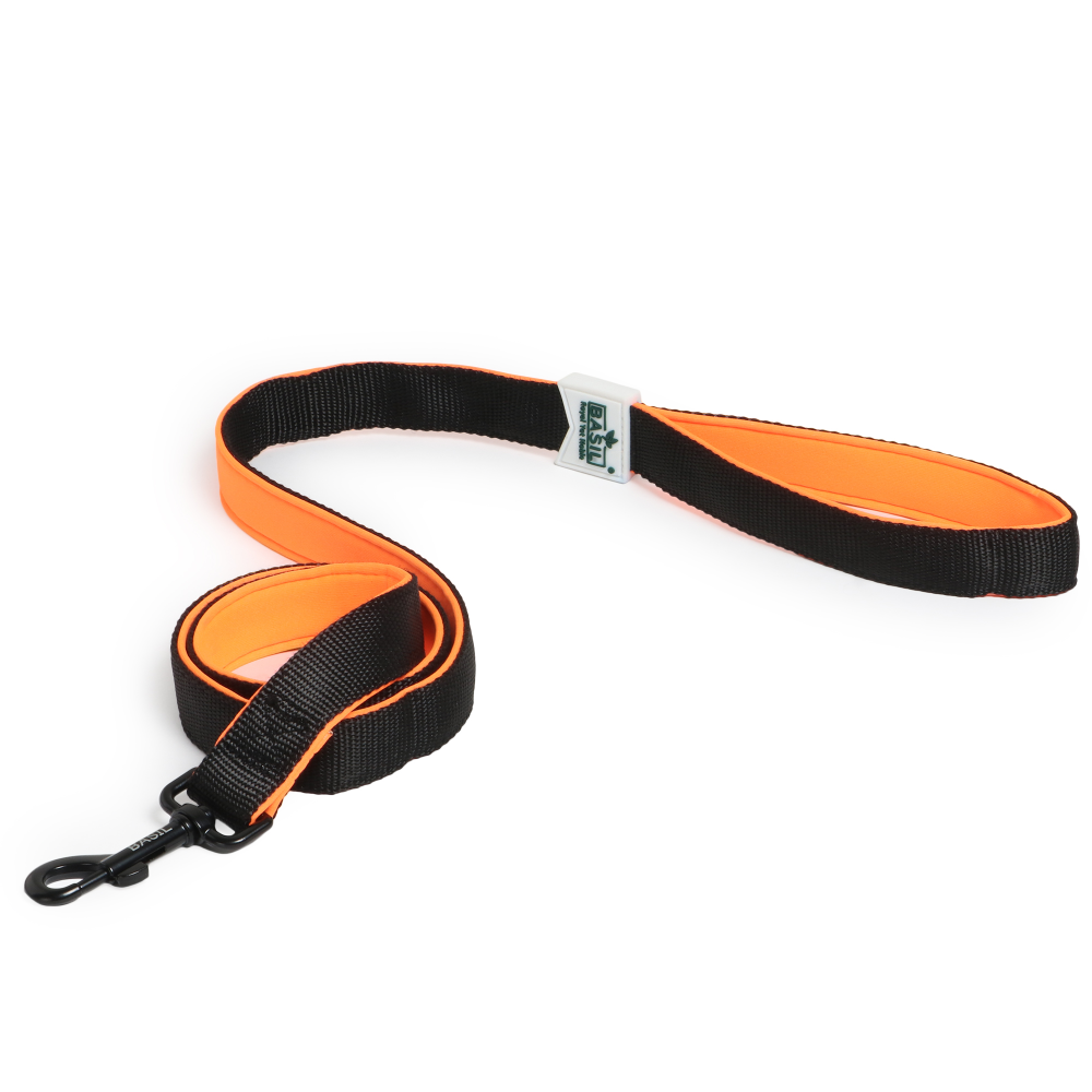 Basil Nylon Padded Leash for Dogs (Black) Dogs-Collar, Leashes, harnesses Basil