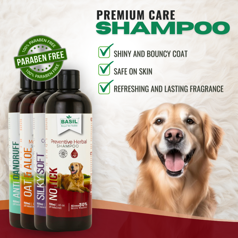 Basil Oat & Aloe Moisturising Shampoo for Dogs and Cats Both-Grooming Supplies Basil