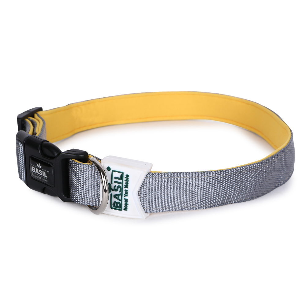 Basil Nylon Padded Collar for Dogs (Black) Dogs-Collar, Leashes, harnesses Basil