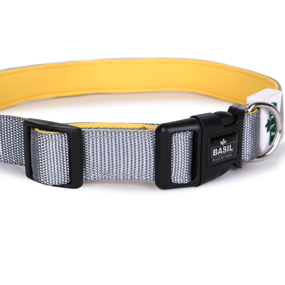 Basil Nylon Padded Collar for Dogs (Black) Dogs-Collar, Leashes, harnesses Basil