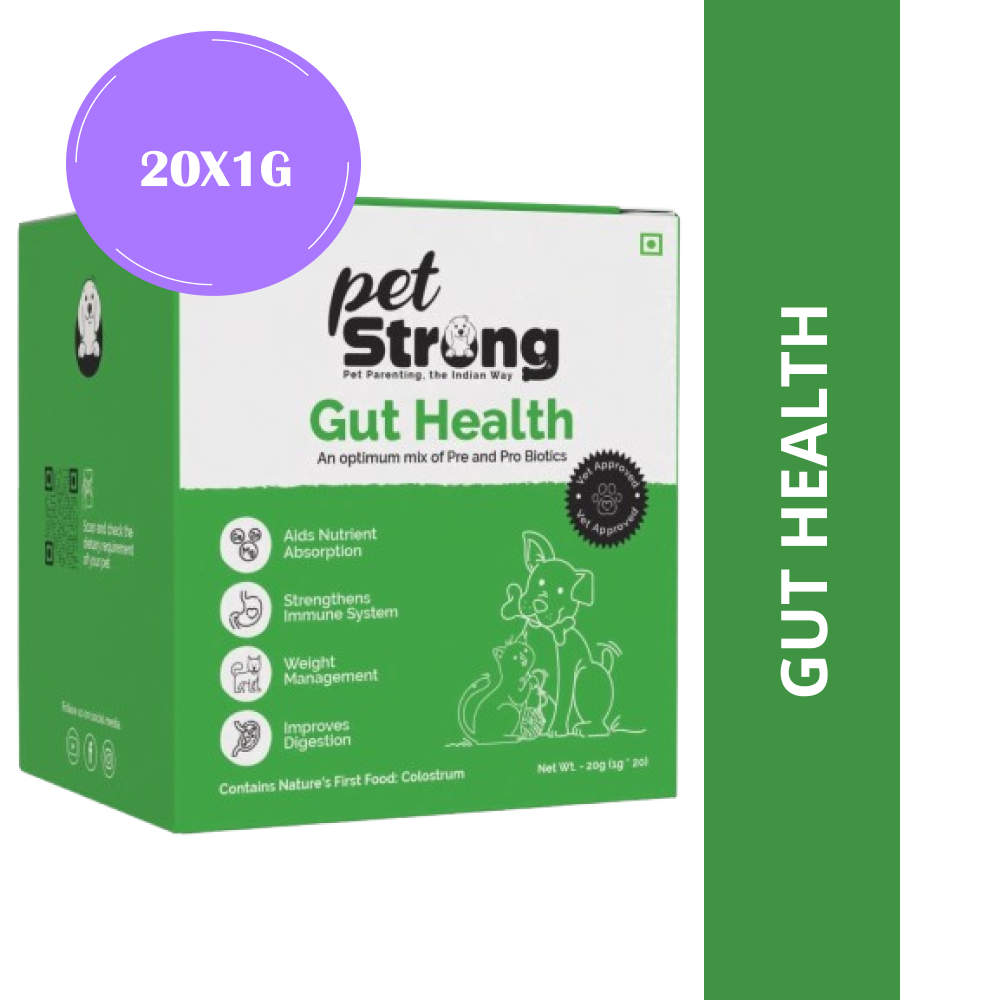 PetStrong Probiotic and Prebiotic Gut Health Supplement Sachet for Dogs and Cats Dogs-Health & Wellness PetStrong 20x1g