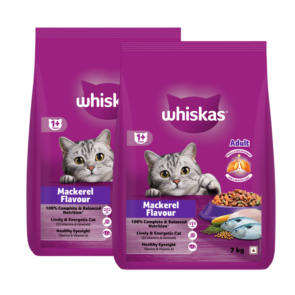 Whiskas Mackerel Flavour Adult Cat Dry Food Cats- Dry food Whiskas 14kg (2x7kg)