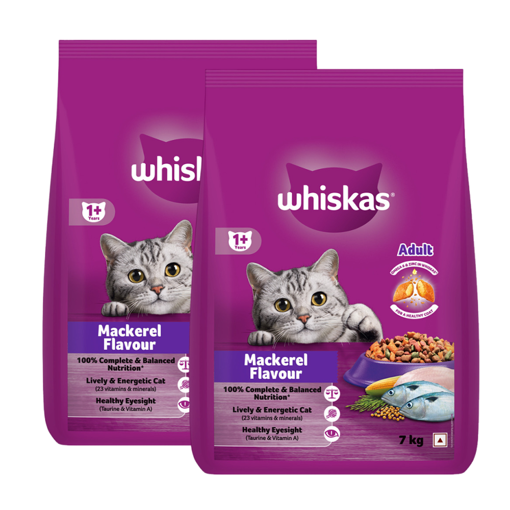 Whiskas Mackerel Flavour Adult Cat Dry Food Cats- Dry food Whiskas 14kg (2x7kg)