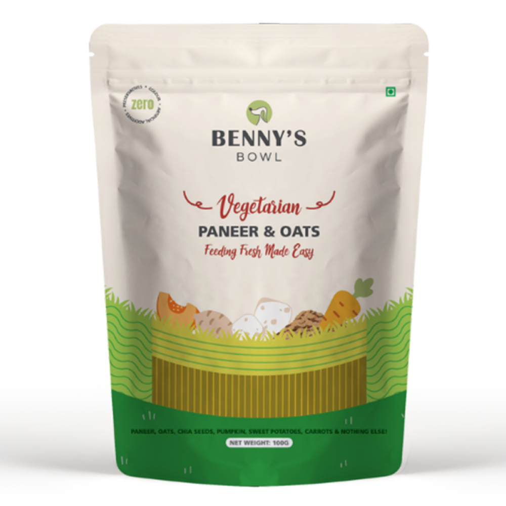 Bennys Bowl Paneer and Oats Rice Dog Fresh and Wet Food Dogs-Wet Food Bennys Bowl 10x100g