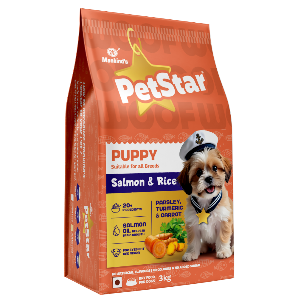 Mankind Petstar Salmon & Rice Puppy Dog Dry Food Dogs- Dry Food Petstar 3kg