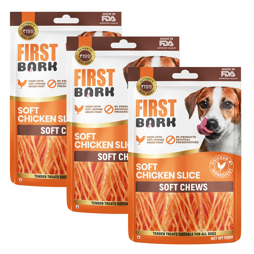 First Bark Soft Chicken Slice Jerky Dog Treat Dog Treats + Others First Bark 3x70g