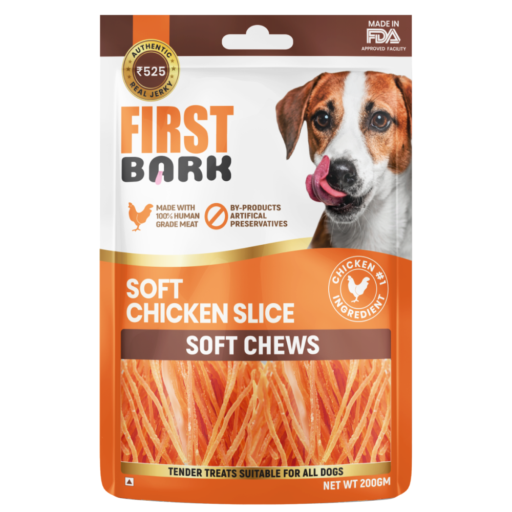 First Bark Soft Chicken Slice Jerky Dog Treat Dog Treats + Others First Bark 200g