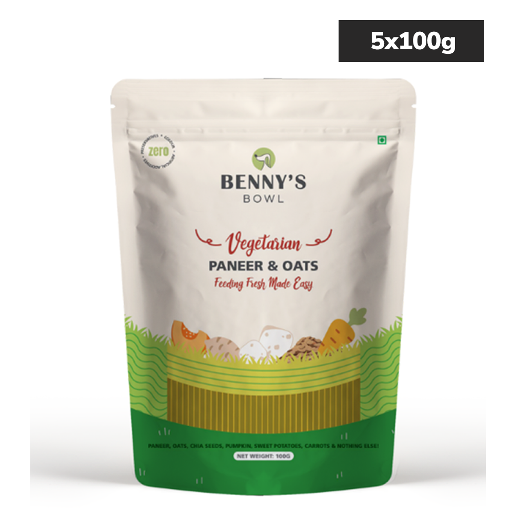 Bennys Bowl Paneer and Oats Rice Dog Fresh and Wet Food Dogs-Wet Food Bennys Bowl 5x100g