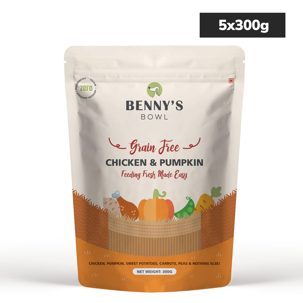 Bennys Bowl Chicken and Pumpkin Dog Fresh and Wet Food Dogs-Fresh Food Bennys Bowl 5x300g