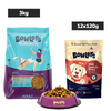 Bowlers Nutrimax Chicken & Vegetables Adult Dry and Lamb in Gravy Adult Dog Wet Food Combo Exclusive Combo Bowlers 3kg+12x120g