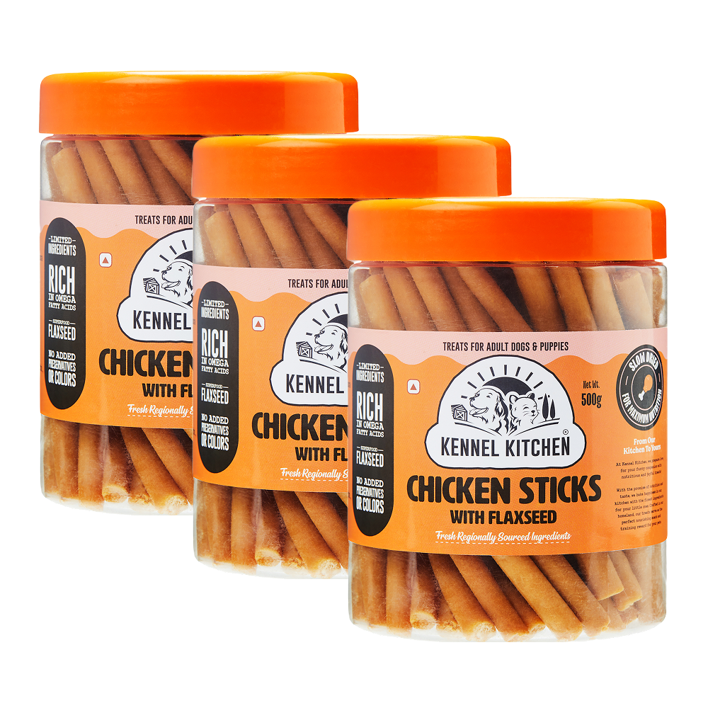 Kennel Kitchen Chicken Stick with Flaxseed Dog Treats Dog Treats + Others Kennel Kitchen 3x500g