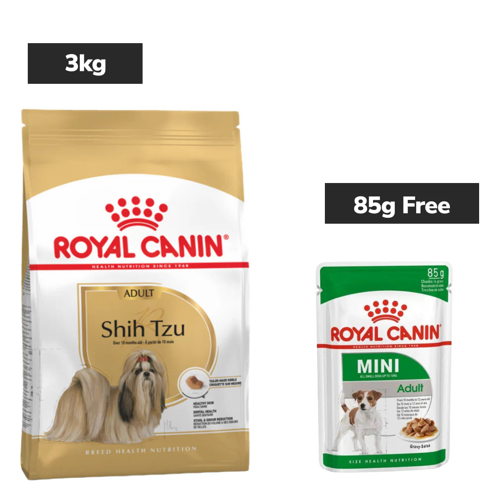 Royal Canin Shih Tzu Adult Dog Dry Food Dogs- Dry Food Royal Canin 3kg+85g (Wet Free)