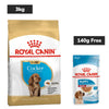 Royal Canin Cocker Spaniel Puppy Dog Dry Food Dogs- Dry Food Royal Canin 3kg+140g (Wet Free)
