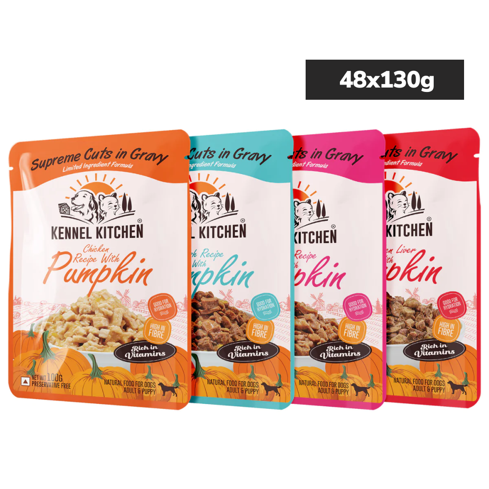 Kennel Kitchen Supreme Cuts in Gravy Variety Pack Dog Wet Food (All Life Stage) Dogs-Wet Food Kennel Kitchen 48x130g