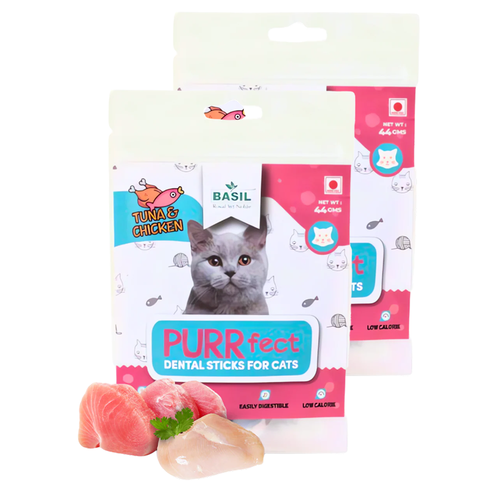 Basil Purrfect Tuna and Chicken Dental Stick Cat Treat Cats-Treats & Others Basil