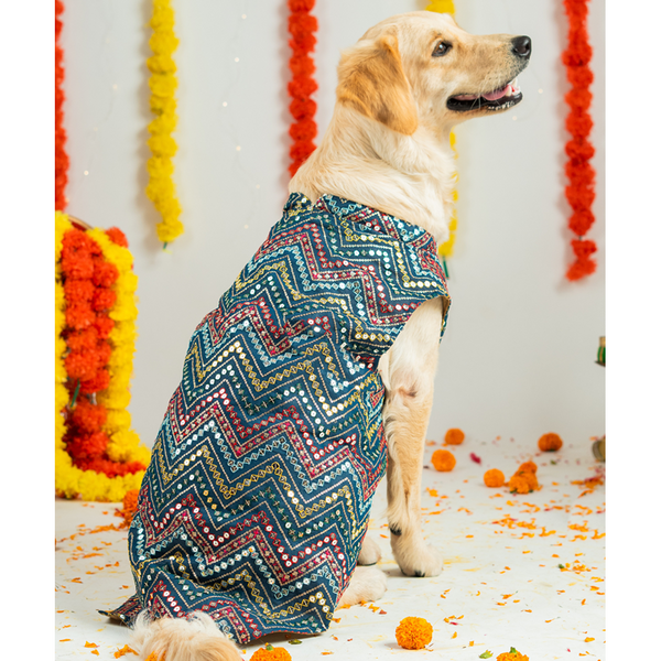 Pet Set Go Sherwani for Dogs (Blue)