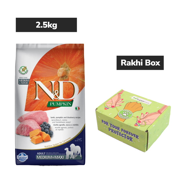Farmina N&D Pumpkin Lamb & Blueberry Grain Free Adult Medium Maxi Dog Dry Food
