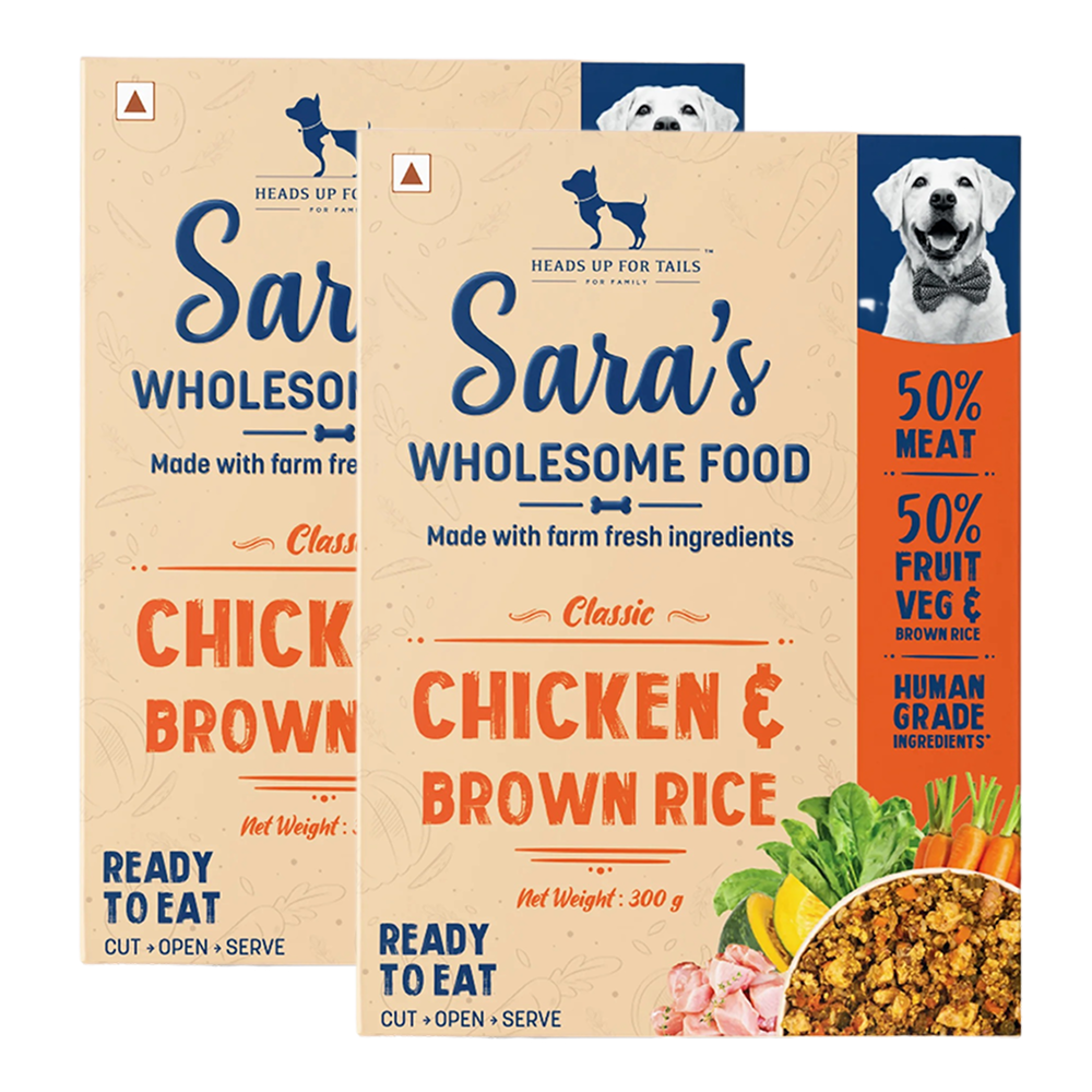 HUFT Sara's Wholesome Classic Chicken and Brown Rice Dog Wet Food Dogs-Wet Food Heads Up for Tails 2x300g