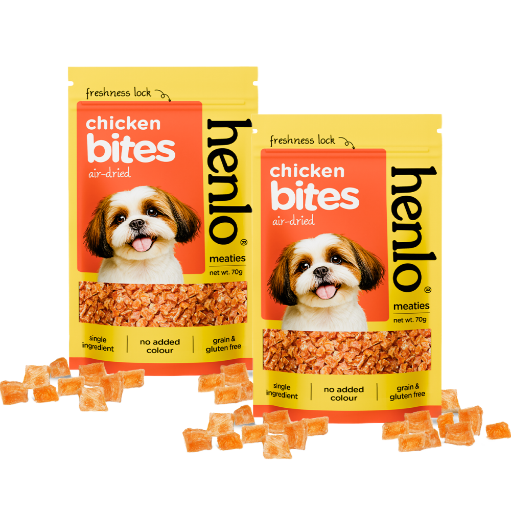 Henlo Chicken Bites Dog Treats I Guilt Free I High Protein Dog Treats + Others Henlo 2x70g