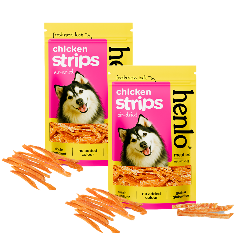 Henlo Chicken Strips Dog Treats I Guilt Free I High Protein Dog Treats + Others Henlo 2x70g