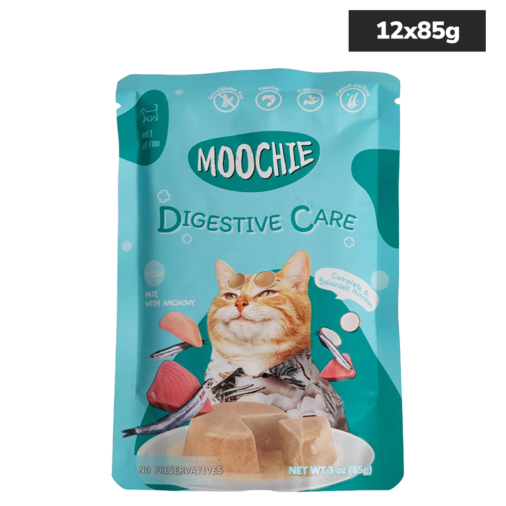 Moochie Digestive Care Pate with Anchovy Adult Cat Wet Food Cats-Wet Food Moochie 12x85g
