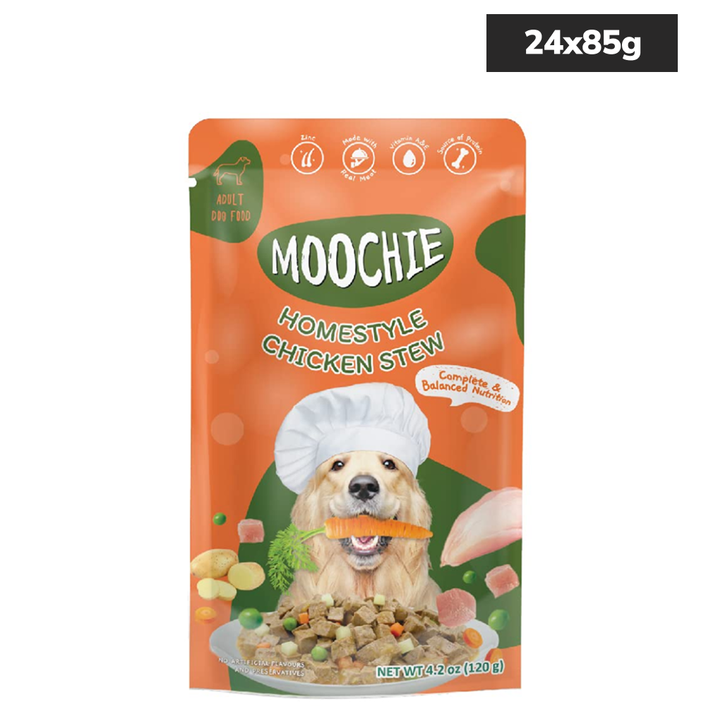 Moochie Homestyle Chicken Stew Gravy Adult Dog Wet Food Dogs-Wet Food Moochie 24x85g