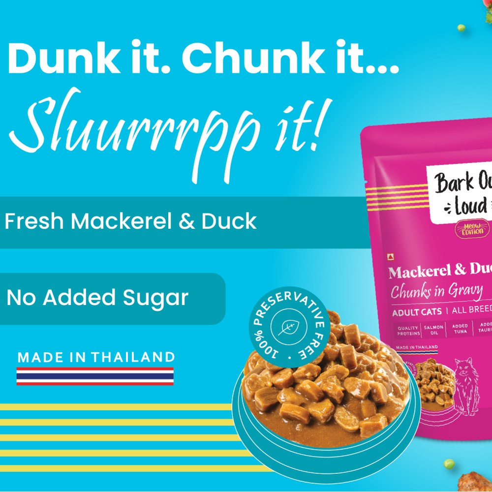 Bark Out Loud Mackerel & Duck Chunks Gravy Adult Cat Wet Food Cats-Wet Food Bark Out Loud