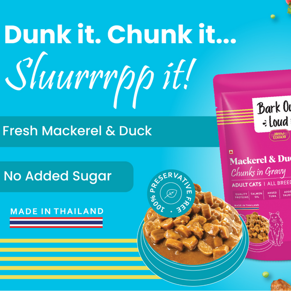 Bark Out Loud Mackerel & Duck Chunks Gravy Adult Cat Wet Food