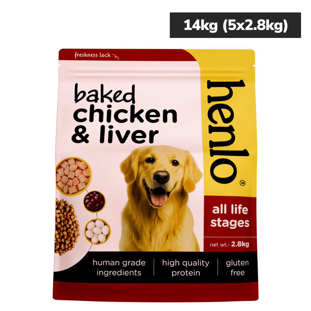 Henlo Baked Chicken & Liver and Chicken & Rice Dog Dry Food Combo Dogs- Dry Food Henlo