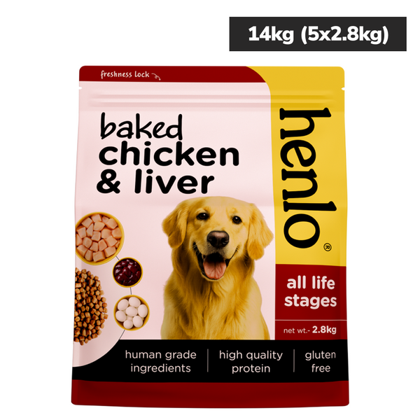 Henlo Baked Chicken & Liver Dog Dry Food | 100% human grade ingredients