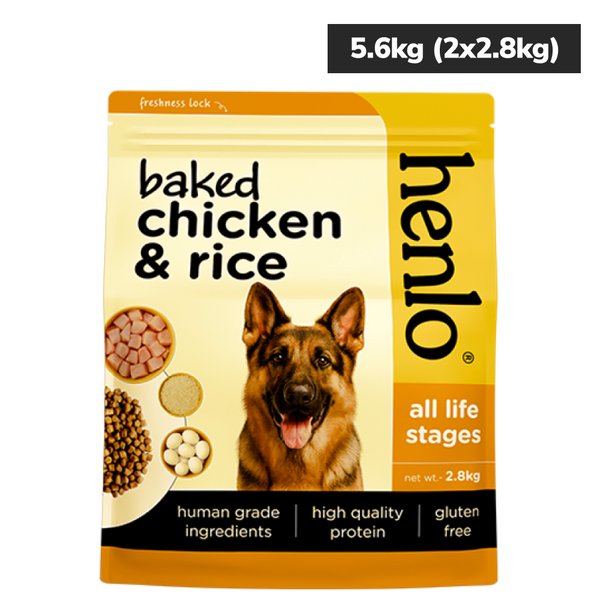 Henlo Baked Chicken & Rice Dog Dry Food | 100% human grade ingredients