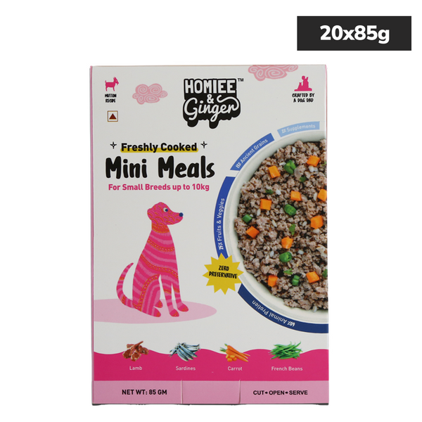 Homiee & Ginger Grain Free Mini Meals Surf & Turf, Lamb & Fish Fresh Food for Dogs